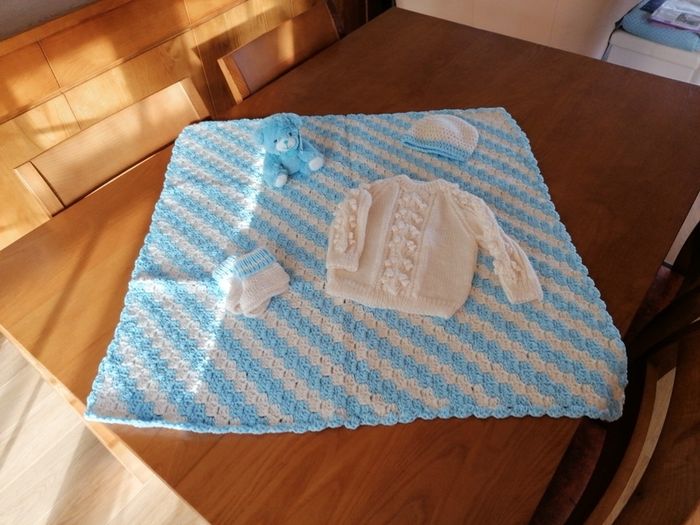 Baby Boy REDUCED Hand Knit Gift Set