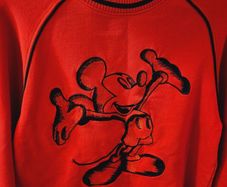 RARE Disney Mickey Mouse Vintage Sweatshirt Raised Sketch Pattern 100% Cotton