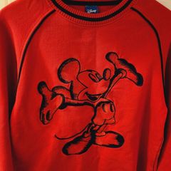 RARE Disney Mickey Mouse Vintage Sweatshirt Raised Sketch Pattern 100% Cotton