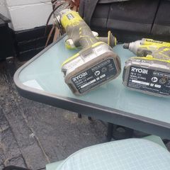 ryobi  impact  driver and angle grinder with 2 batteries   no charger chargers  only 27 euros  in scew fix and Stanley  tool bag
