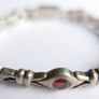 Vintage Natural Garnet and Sterling Silver 925 Bracelet, hallmarked Bracelet. length 7,5" - 26,1g Image 7