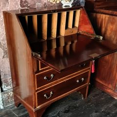 A Sheraton style inlaid mahogany Desk