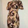 Asos Peach/Pink Jungle Print Empire Style Dress in Size 10 Image 2