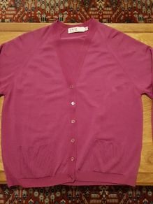 V Neck Raglan Sleeve Cardigan, Vintage, Size 14/16