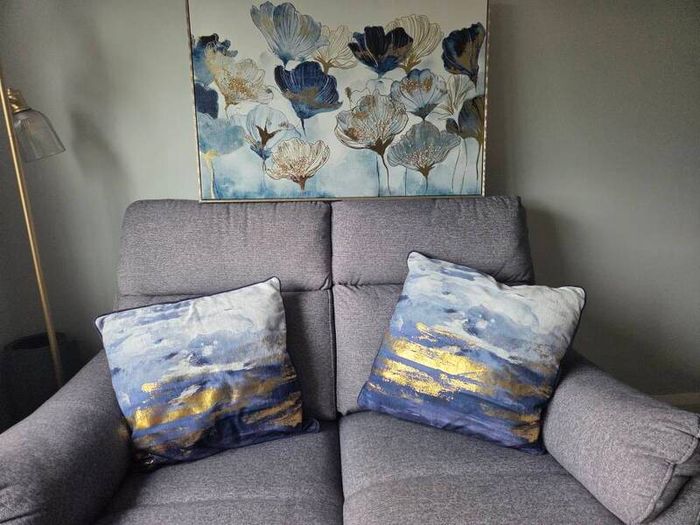 canvas picture and cushions
