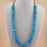 Antique Turqouise Blue African Style Glass Beads Strand 16 inches Image 6