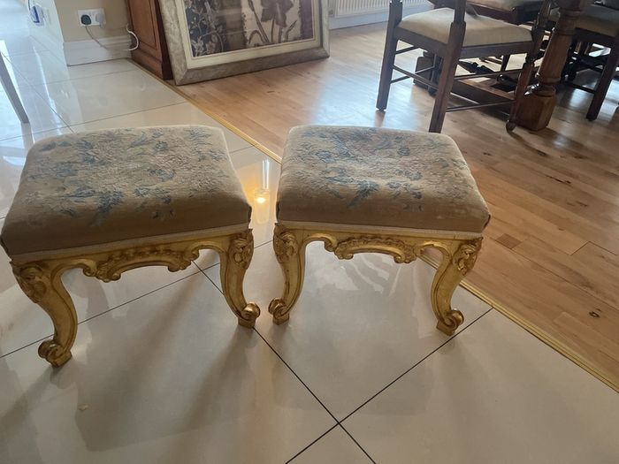 2 Antique Foot Stools (Euro250 for both) (paid 600+) - Never Used
