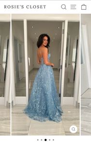 Stunning Blue Debs Dress (strapless or with straps) with sparkle)