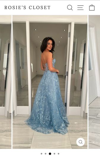 Stunning Blue Debs Dress (strapless or with straps) with sparkle)