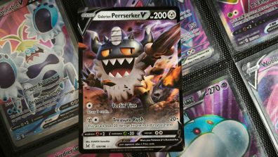 Galarian Perrserker V ! Ultra Rare ! from Lost Origin Set ! 2022 ! Pokemon Card !