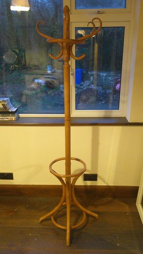 Vintage Bentwood Free Standing Beech Coat Rack & Umbrella Stand Thonet Style Hall Stand Tree (5 Double Hooks)
