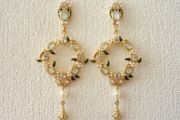 Vintage Style Faux Pearl Boho Chic Drop Gold Earrings
