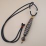 Rare 3 Eyes Tibetan Dzi Bead Vintage Agate Talisman Necklace Amulet Pendant Image 3