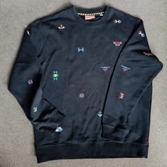 Scotch and Soda Amsterdam  sweatshirt, blue colour,100% cotton with ethnic embroidery, size XL