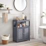 Bathroom Cabinet, Bathroom Cabinet, Freestanding Kitchen Cabinet, Storage Shelf, with 2 Doors, Grey Image 2
