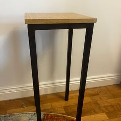 Small metal and wooden top table