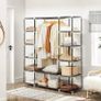 Canvas Folding Camping Wardrobe Extra Large 175 x 150 x 45 cm Gray Image 3