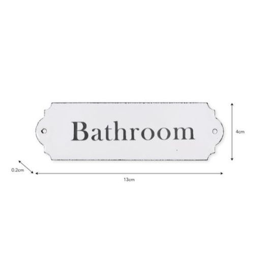 Enamel Bathroom Sign White  GT7