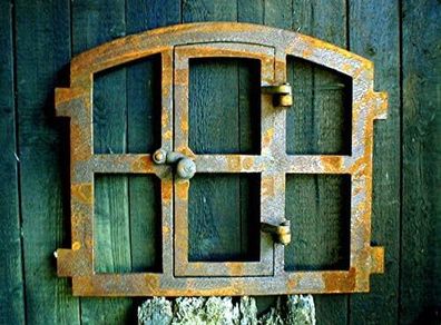 Antique Open Window meticulously handcrafted Rustic  Open Window For Garden Wall