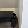 Black desk with 2 drawers and side pocket storage Image 2