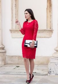 H&M lace red dress
