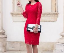 H&M lace red dress