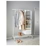IKEA RIGGA Clothes Rail / Clothes Rack - White, Height Adjustable, Wheels Image 3