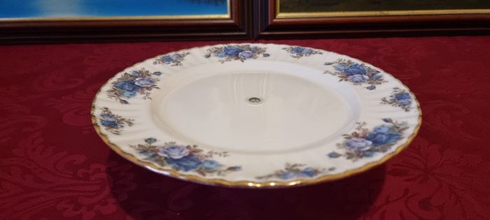 Royal Albert Moonlight Rose Bone China Gold Gilt Footed Cake Stand Made In England