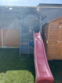 Jungle gym with slide
