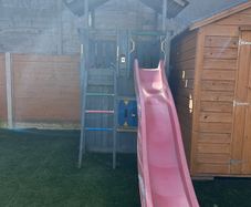Jungle gym with slide