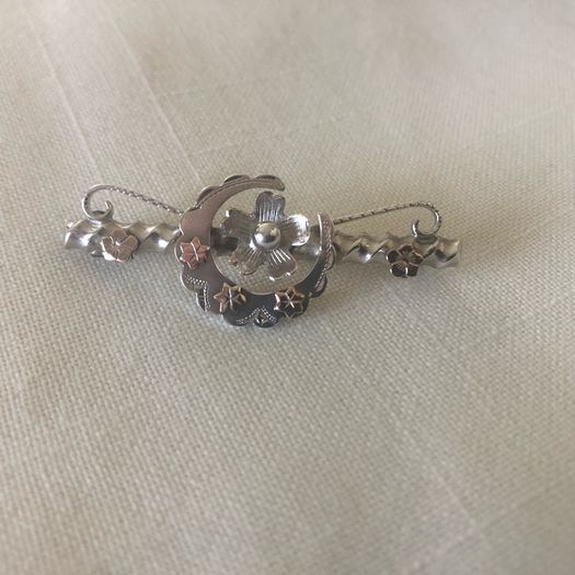 antique victorian sterling silver sweetheart brooch