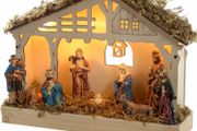 Pre-Lit Christmas Wooden Nativity Scene Decoration Illuminated with 5-LED, 26 cm (FREE POSTAGE)