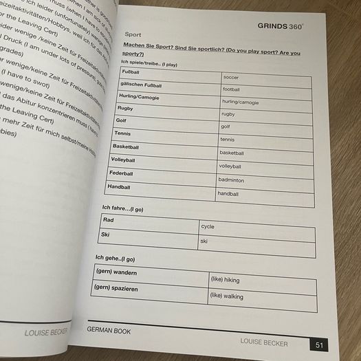 Grinds360 Leaving Certificate German Book By Louise Becker