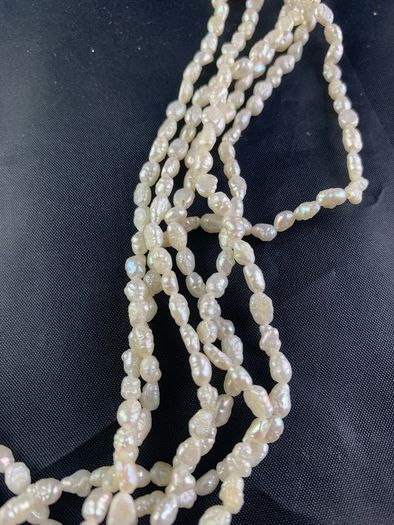Vintage Five Strand natural Rice Pearl Necklace