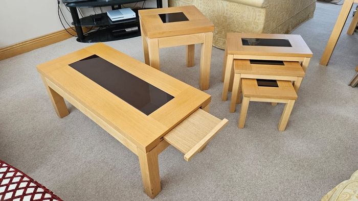 Oak tables and chairs