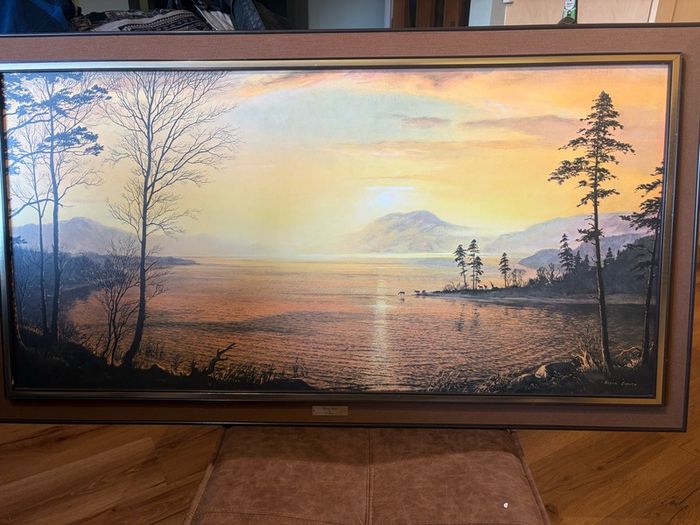 Framed lake scene