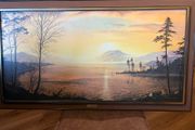 Framed lake scene
