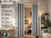 Floor to Ceiling Blackout Curtain with Metal Telescopic Poles