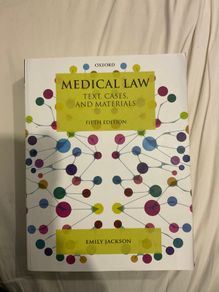 Medical Law: Text, Cases and Materials (Fifth Edition) by Emily Jackson