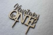Custom Kourtney Is One Wedding Cake Topper Anniversary Year Birthday Cake Topper Laser Cut