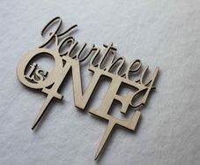 Custom Kourtney Is One Wedding Cake Topper Anniversary Year Birthday Cake Topper Laser Cut