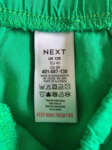 BNWT Ladies Green Linen Mix Palazzo Trousers by Next