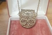 Vintage silver pouch necklace