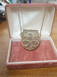 Vintage silver pouch necklace