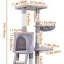 Cat Tree, 145cm Cat Scratch Posts Multi-Level Stable Cat Climbing Tower Cat Activity Trees with Ladder, Indoor Pet Activity Furniture Play House for Kitty Kitten (FREE POSTAGE) Image 3