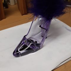 Trinket tray glass high heel