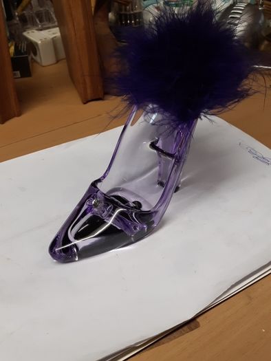 Trinket tray glass high heel