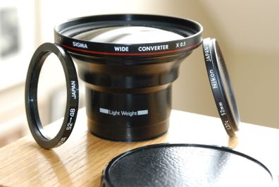 SIGMA Wide Converter x0.5, Hoya 46-52mm StepUp Ring & Nikon 52mm L37c UV Filter