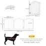 3 Panels Dog Gate w/ Support Feet Fence Safety Barrier Freestanding Wood White Image 2