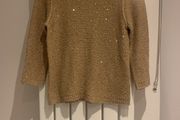 Jigsaw fine-knit jumper with gold sequins (S) like new